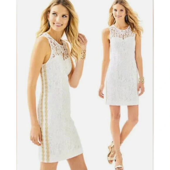 Lilly Pulitzer Mila feminine white lace dress 14 - Picture 1 of 7